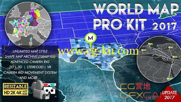 AE模板-世界地图地点展示动画 World Map Pro Kit的图片1