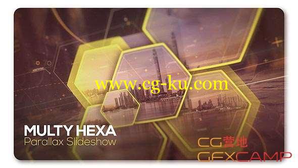 AE模板-蜂巢六边形转场视差图片开场 Parallax Slideshow Multi Hexa的图片1