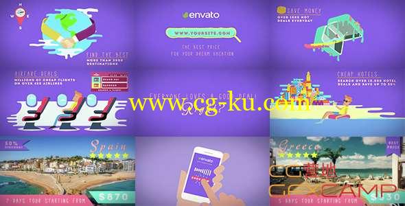 AE模板-旅游酒店宣传促销MG动画片头 Travel Deals And Discounts的图片1