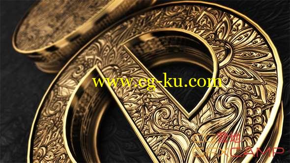 AE模板-大气三维金色文字Logo动画 Black Gold Logo V4的图片1