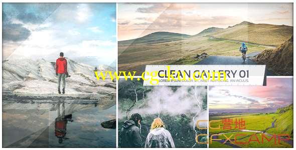 AE模板-清新简洁图片分割拼贴动画 Clean Photo Gallery - Image Slide Opener的图片1