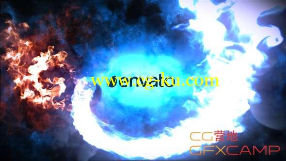 AE模板-冷暖冰火粒子碰撞Logo动画 Fire And Ice Logo的图片1
