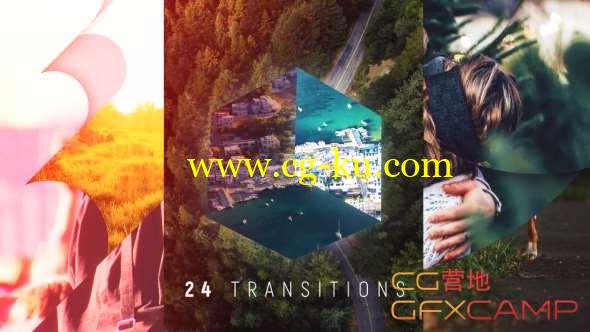 AE模板-24组图形遮罩视频转场 Transitions Pack的图片1