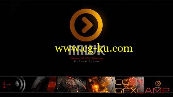 AE模板-科技质感Logo动画 Hawk Logo的图片1