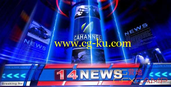 AE模板-早间新闻栏目包装 Broadcast Design - Breaking News Open的图片1
