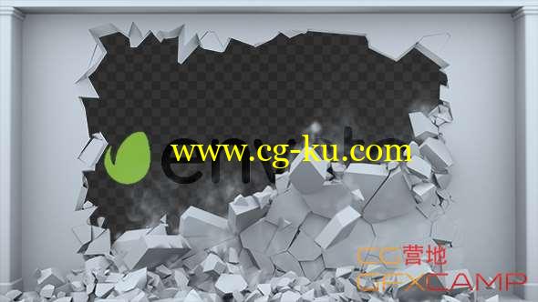 墙面破碎倒塌高清视频素材 White Wall Reveal的图片1