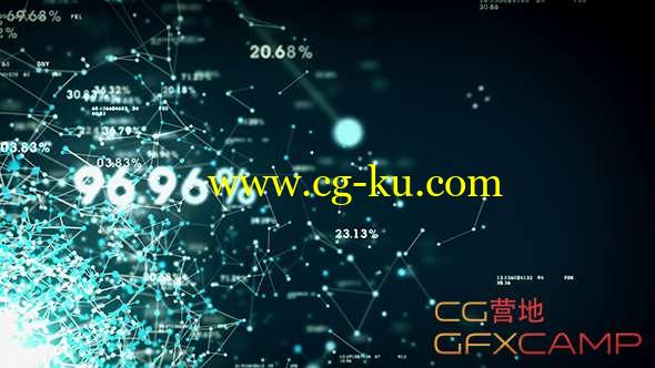 科技感点线数据背景高清视频素材 Digital Big Data Network Background的图片1