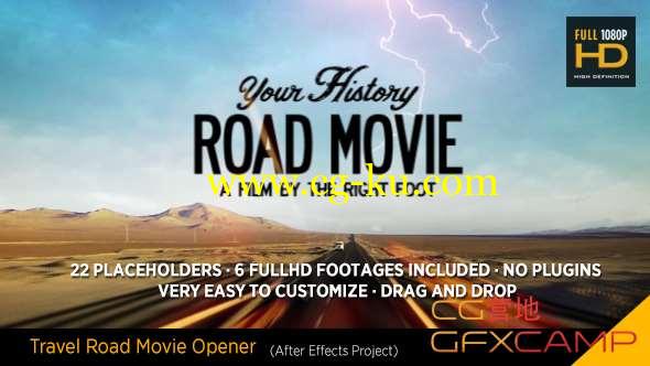 AE模板-西部公路旅游视频回顾片头 Travel Road Movie的图片1