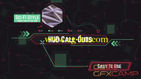 AE模板-高科技生物HUD指示线动画 HUD Call-Out的图片1