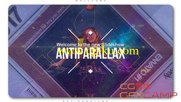 AE模板-空间图形拼贴视差图片展示 Anti Parallax Slideshow的图片1