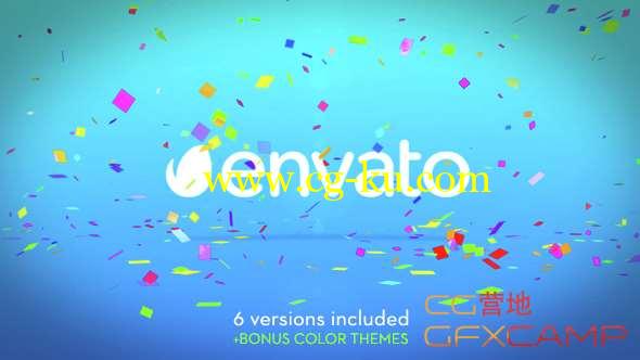 AE模板-彩条飘落Logo动画 Confetti Logo的图片1
