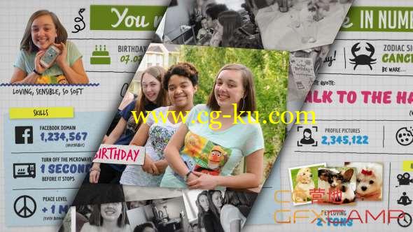 AE模板-卡通相册生日片头 Your Birthday Friend in Numbers的图片1