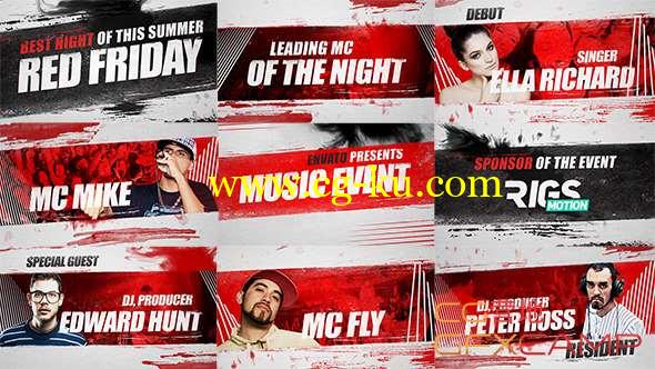 AE模板-动感复古音乐演唱会宣传片头 Music Event 3 Grunge Promo的图片1