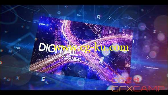 AE模板-数字科技感图片开场片头 Digital Holographic Opener的图片1