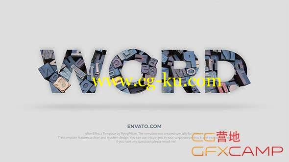 AE模板-文字遮罩图片展示 Word - Professional Typography Toolkit的图片1