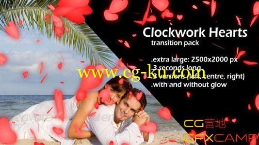 心形转场视频素材 VideoHive Clockwork Hearts的图片1