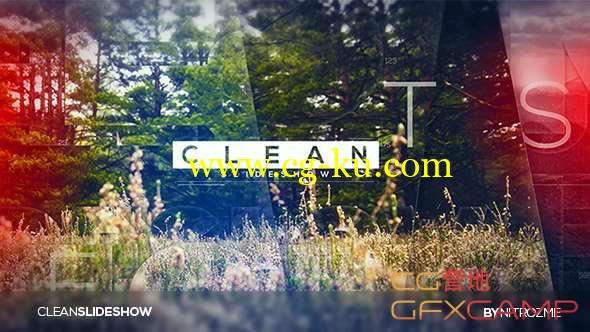 AE模板-图形遮罩视差图片展示 Clean Slideshow的图片1