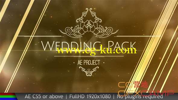 AE模板-金色婚礼片头包装 Wedding Pack的图片1