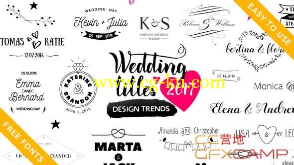 AE模板-19组欧式婚礼文字标题动画 Wedding Titles的图片1