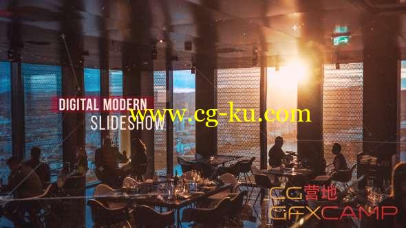 AE模板-科技感时尚图片展示片头 Digital Modern Slideshow的图片1