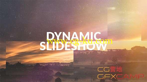 AE模板-动态切割文字图片展示片头 Dynamic Slideshow的图片1