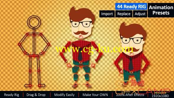 AE模板-卡通人物角色绑定 Ready Rig for Your Character的图片1