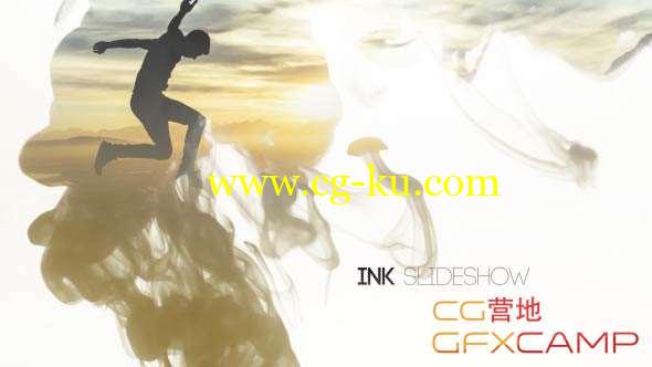 AE模板-水墨散开遮罩图片展示片头 Ink Slideshow 12 Transitions的图片1