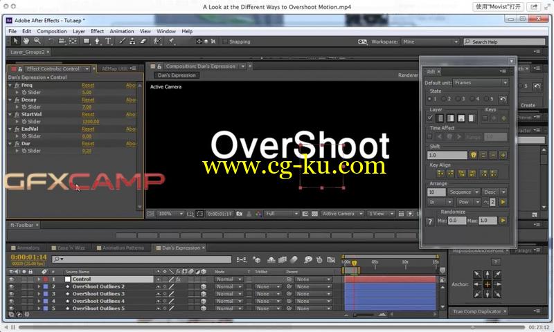 摆动动画AETUTS－A Look at the Different Ways to Overshoot Motion的图片1