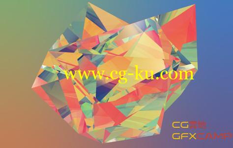 灰猩猩抽象几何体渲染C4D教程 Render An Abstract Refraction Low Poly Look In Cinema 4D的图片1