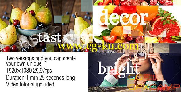 方块转场商品展示 VideoHive Flat cell style slideshow的图片1