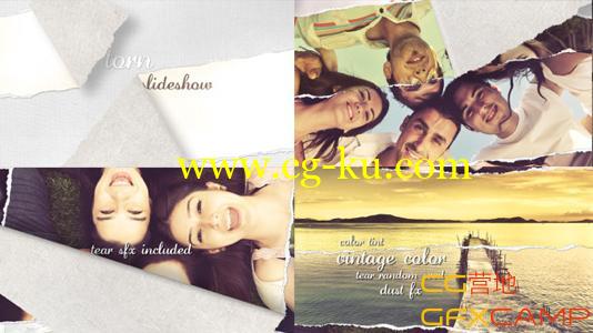 AE撕纸模板 VideoHive Torn Slideshow – Image/Video的图片1