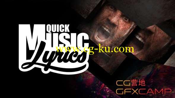 AE模板-歌词穿梭片头文字动画 Quick Music Lyrics的图片1