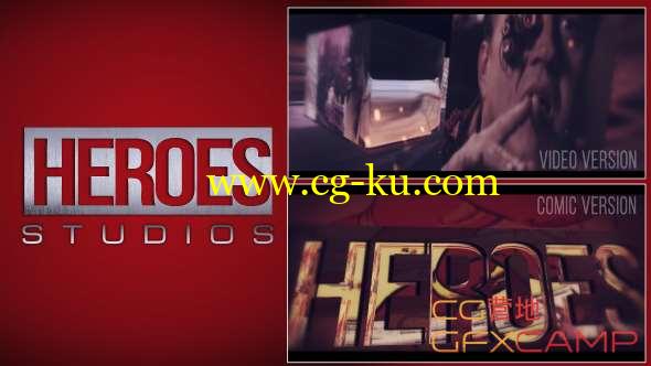 AE模板-漫画英雄三维Logo动画 Heroes Logo的图片1