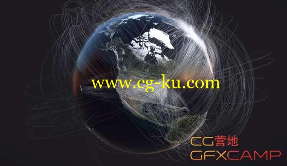 地球可视化环绕线条Houdini教程+工程 Visualizing Flight Routes Tutorial的图片1