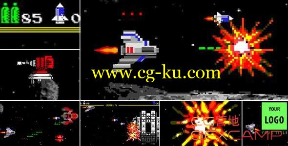 AE模板-复古街机游戏Logo展示 Logo Arcade Game 8 Bit的图片1