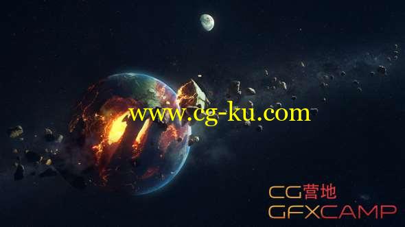Octane渲染器破碎地球C4D教程 Cinema 4D -  Earth Destroyed Scene Time-Lapse的图片1