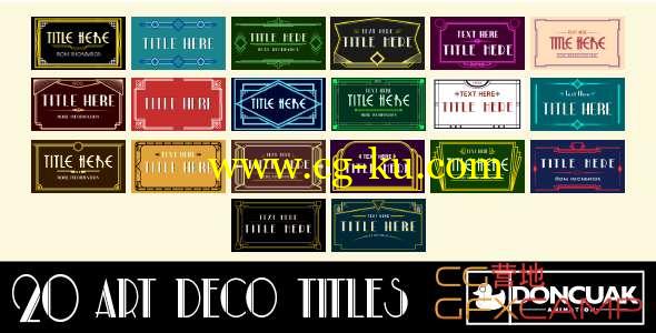 AE模板-装饰艺术复古文字标题动画 20 Art Deco Titles的图片1