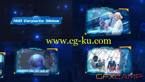 AE模板-科技感视频框展示片头 HUD Corporate Slides的图片1