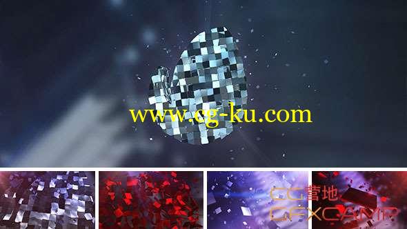 AE模板-三维金属碎片汇聚Logo动画 Magic Metal and Red Logo Text Reveal的图片1