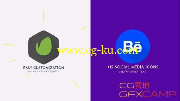 AE模板-扁平化Logo展示小片头 Flat Logo Animation的图片1