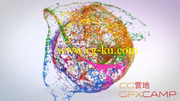 AE模板-油漆汇聚冲击爆炸Logo动画 Mixing Paints Logo Reveal的图片1