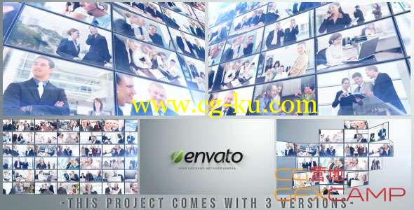 AE模板-照片视频墙折叠文字Logo片头 Multi Video Logo Text Opener的图片1