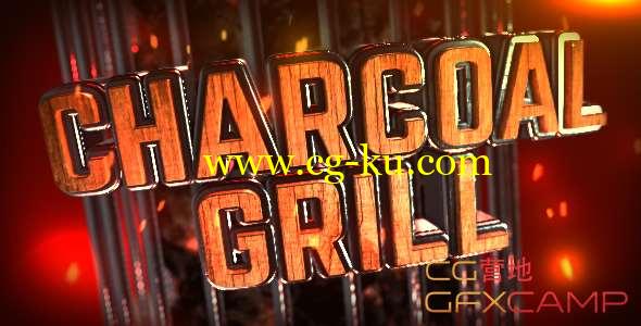 AE模板-火热三维文字Logo片头动画 Charcoal Grill Logo Reveal的图片1