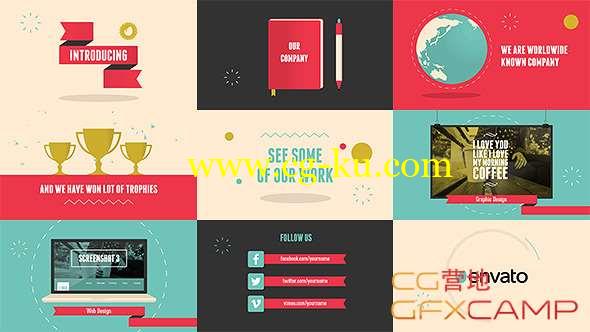 AE模板-扁平化公司活动项目宣传片头MG动画 Introducing的图片1