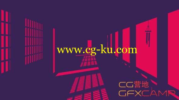 扁平化复古无限回廊C4D教程 Cinema 4D - Infinite Hallway with Two Tone Lighting Tutorial的图片1