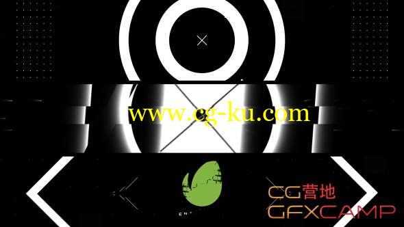 AE模板-黑白图形线条Logo动画片头 Black White Intro的图片1