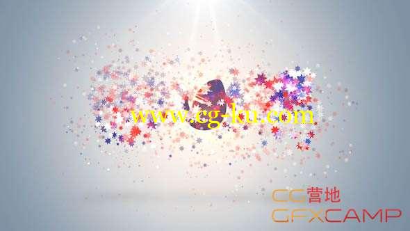 Apple Motion模板-粒子汇聚Logo动画片头 Happy Australia Day Logo的图片1