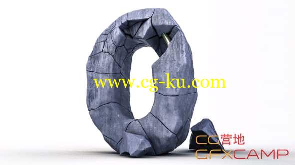 快速制作破碎石头C4D教程 Cinema 4D - Creating an Epic Rock Type Tutorial的图片1