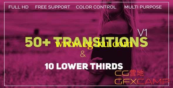 AE模板-50组运动图形视频转场 Transitions的图片1