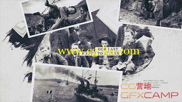 AE模板-黑白历史复古会议照片相册片头 The History的图片1
